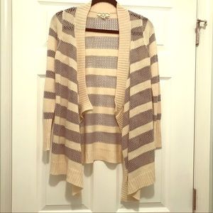Striped Open Cardigan